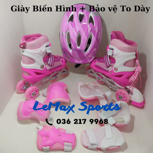 Giày trượt patin biến hình thành 2 hàng cho các bé tập đi. Giày trượt patin trẻ em giá rẻ đủ màu đen, xanh, đỏ, hồng.