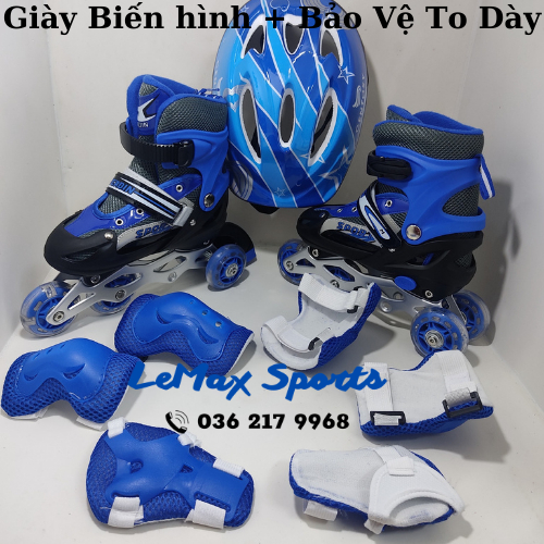 Giày trượt patin biến hình thành 2 hàng cho các bé tập đi. Giày trượt patin trẻ em giá rẻ đủ màu đen, xanh, đỏ, hồng.