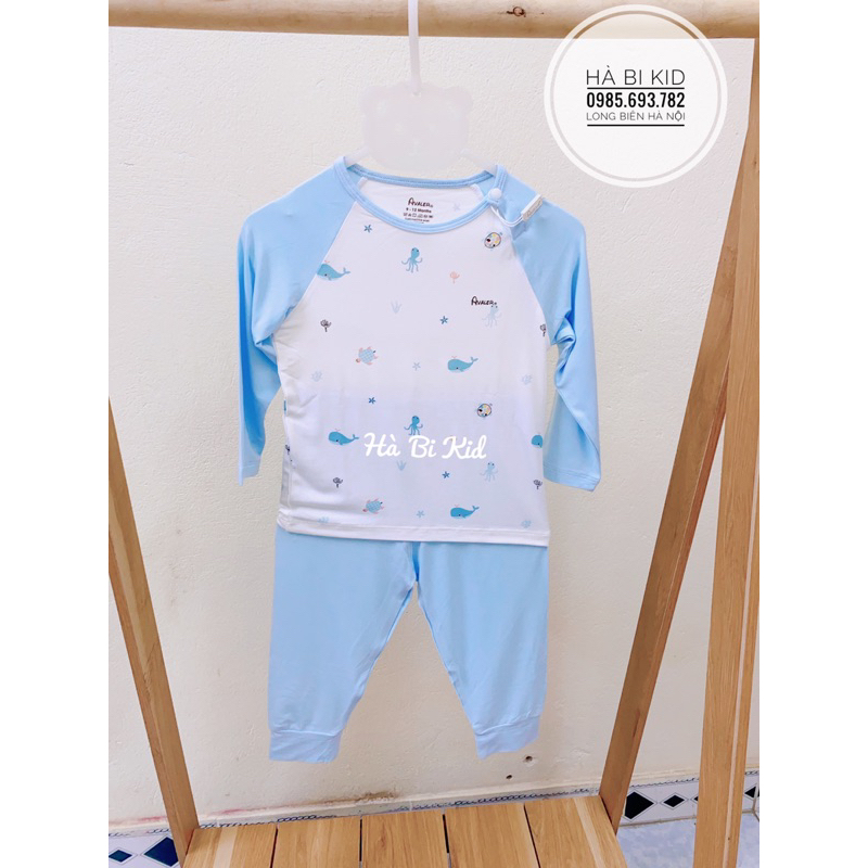 Bộ quần áo dài tay chất liệu sợi tre AVALER cho bé trai bé gái nhiều màu HB0023
