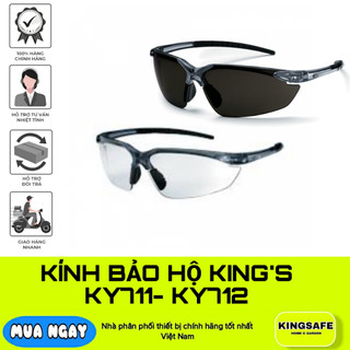 Kính bảo hộ cao cấp king's ky 711 trắng , ky712 đen, chống tia uv, ub , phủ chống trầy, thời trang