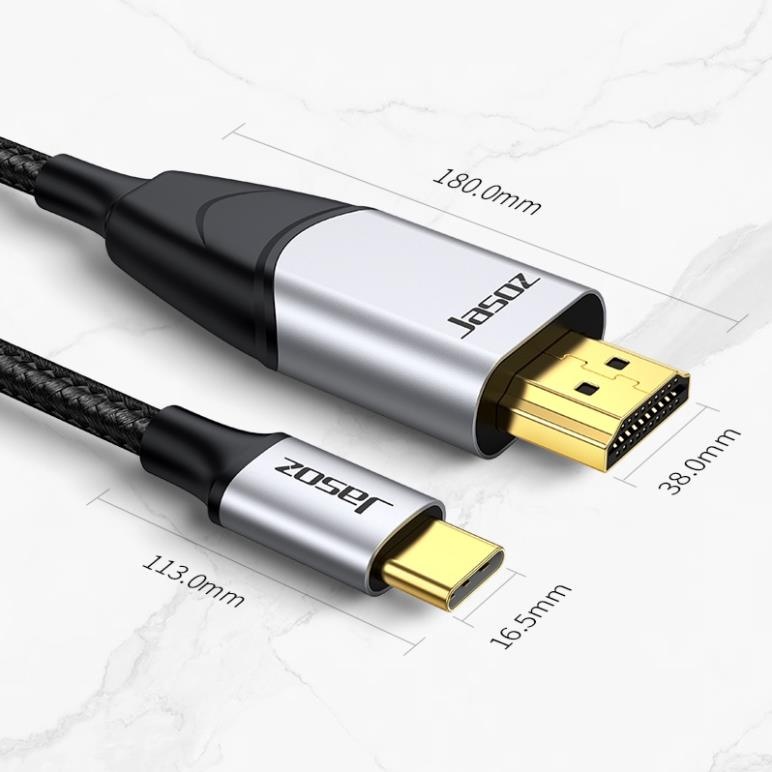 Dây cáp Type C sang HDMI 4k Jasoz hình ảnh rõ nét không chậm trễ, bảo hành 12 tháng