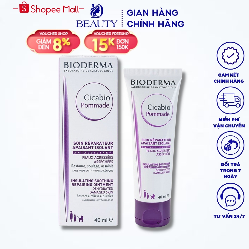 Kem Dưỡng Ẩm Phục Hồi Da Tổn Thương Bioderma Cicabio Crème 40ml Của Pháp Chính Hãng