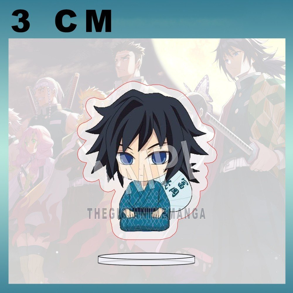 MÔ HÌNH Standee KIMETSU NO YABAI ver NGỒI CẦM QUẠT anime tượng mica trong acrylic chibi trong xinh xắn
