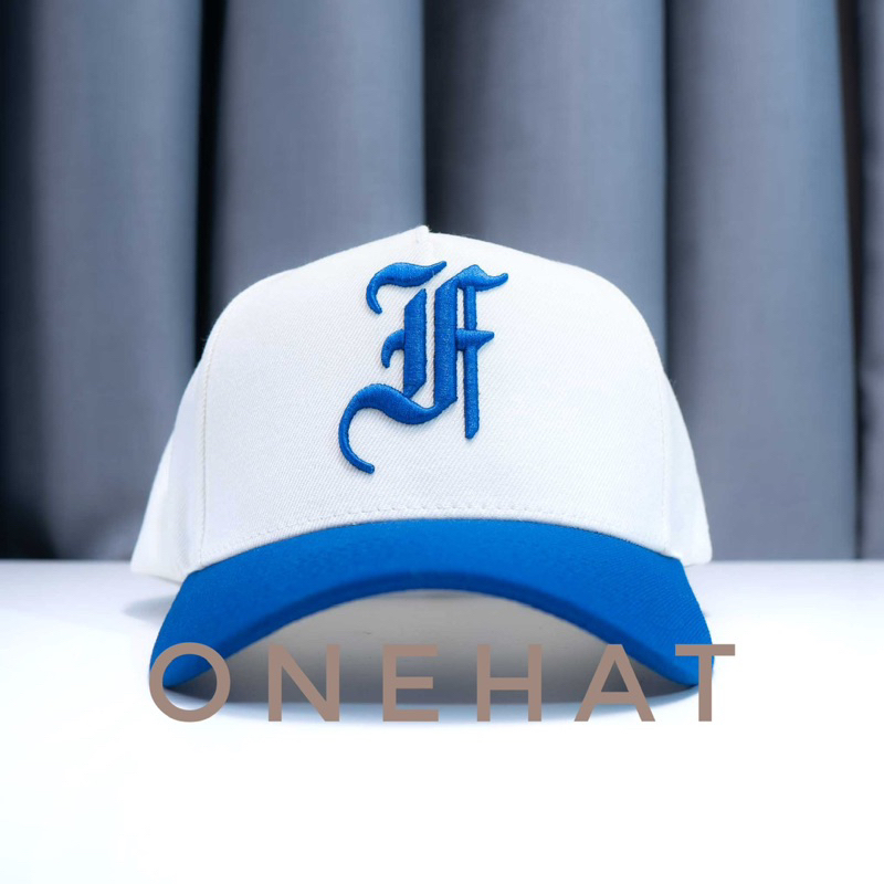 Nón Lưỡi Trai Fom Vuông Trucker logo chữ F thêu nổi 3D vải trắng kem chất lượng cao Brand One Hat