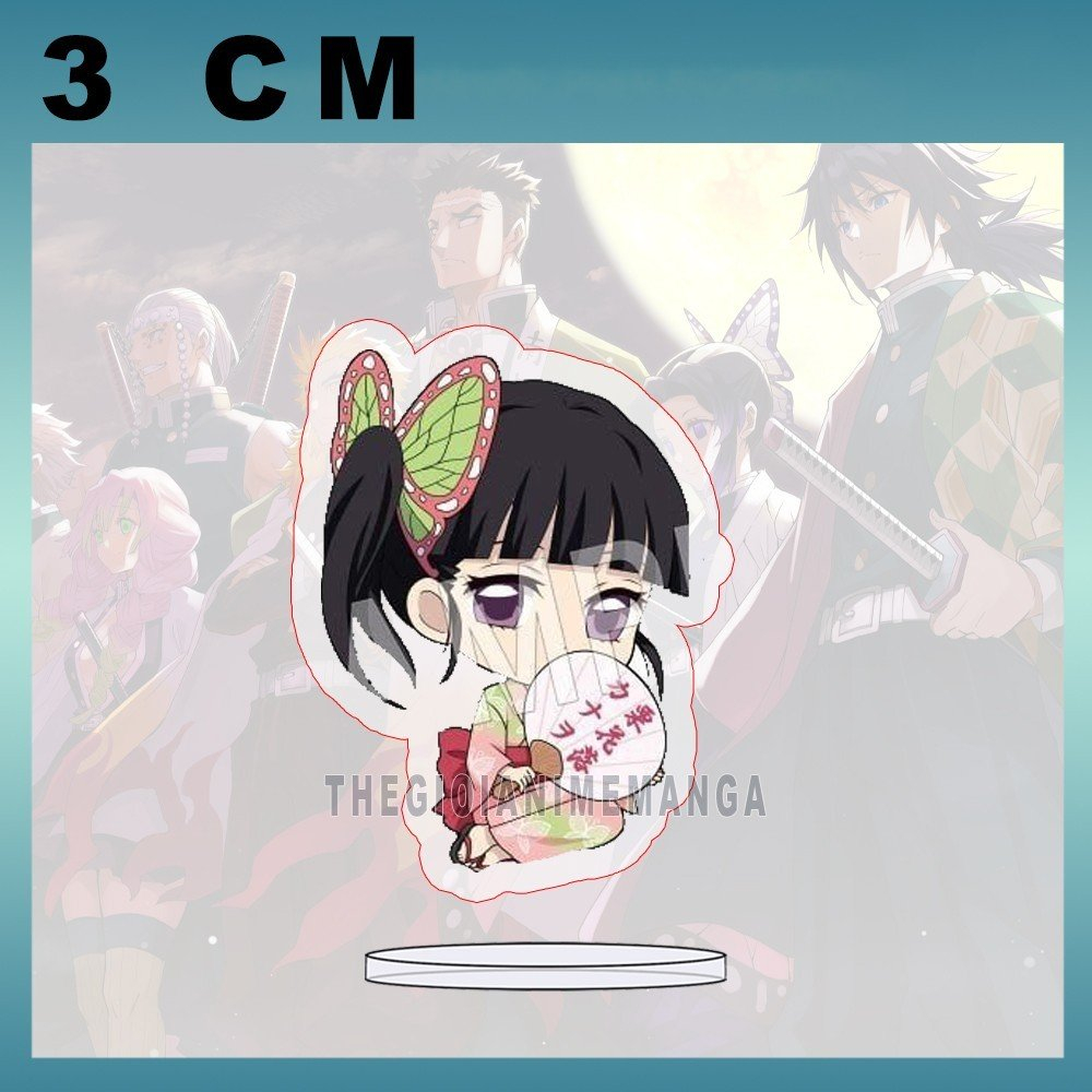 MÔ HÌNH Standee KIMETSU NO YABAI ver NGỒI CẦM QUẠT anime tượng mica trong acrylic chibi trong xinh xắn