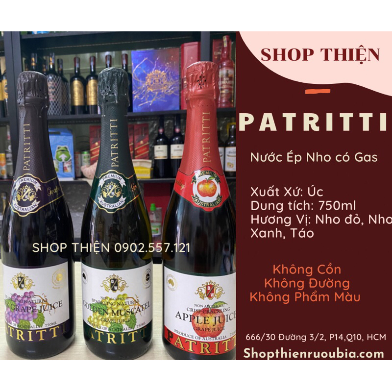 Nước trái cây Có Ga 🇦🇺 Úc PATRITTI 750ml