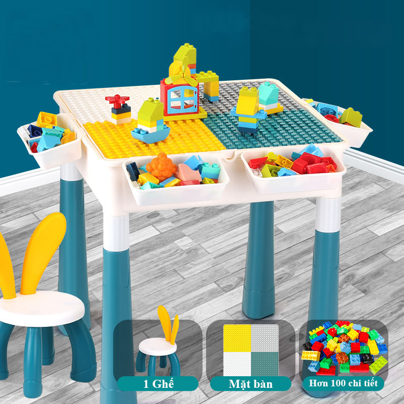 Bàn lego cho bé, lego city cầu trượt thả bóng công cụ giải trí suy nghĩ cho bé