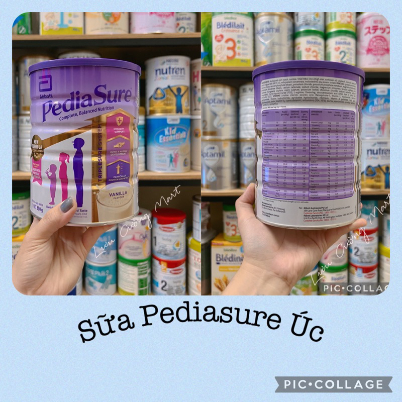 Sữa Pediasure Úc 850g vị vani, vị dâu date 2024