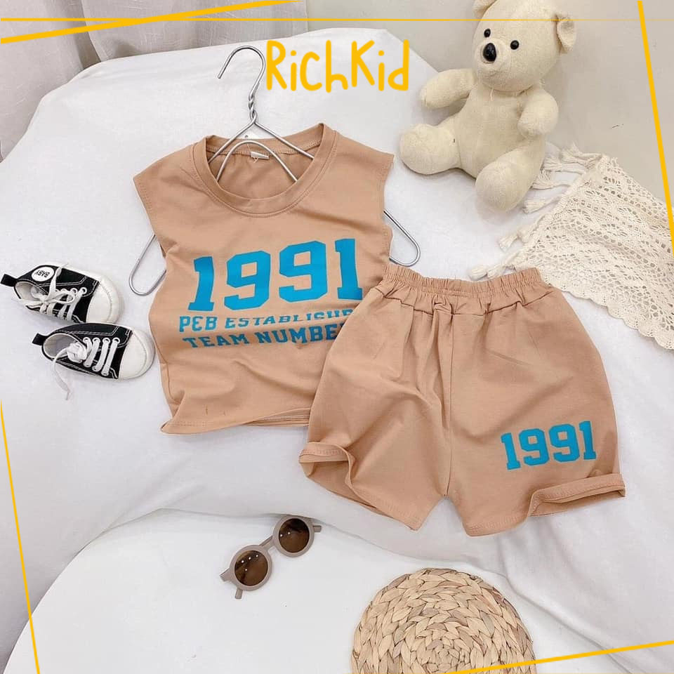 Set bộ quần áo ba lỗ số 1991 RICHKID cho bé trai bé gái