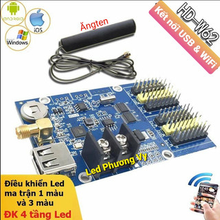 Card điều khiển led ma trận wifi hd w62 - điều khiển 4 tầng led module led 1 màu, 3 màu