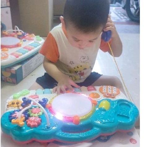 Đồ chơi bộ nhạc cụ 6 chức năng giáo dục sớm Montessori trống kết hợp piano, điện thoại, luồn hạt🌹🌹 freeship 🌹🌹 hkm sữa