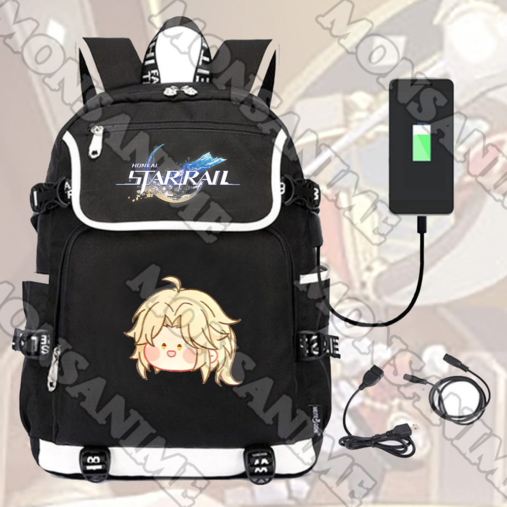 Balo nắp ngang in hình HONKAI STAR RAIL ver MẶT NGƠ game anime chibi cặp sách nam nữ đi học