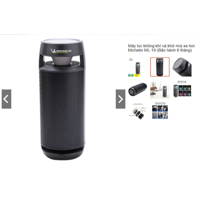 Máy lọc không khí và khử mùi xe hơi Michelin ML-19 chính hãng cao cấp