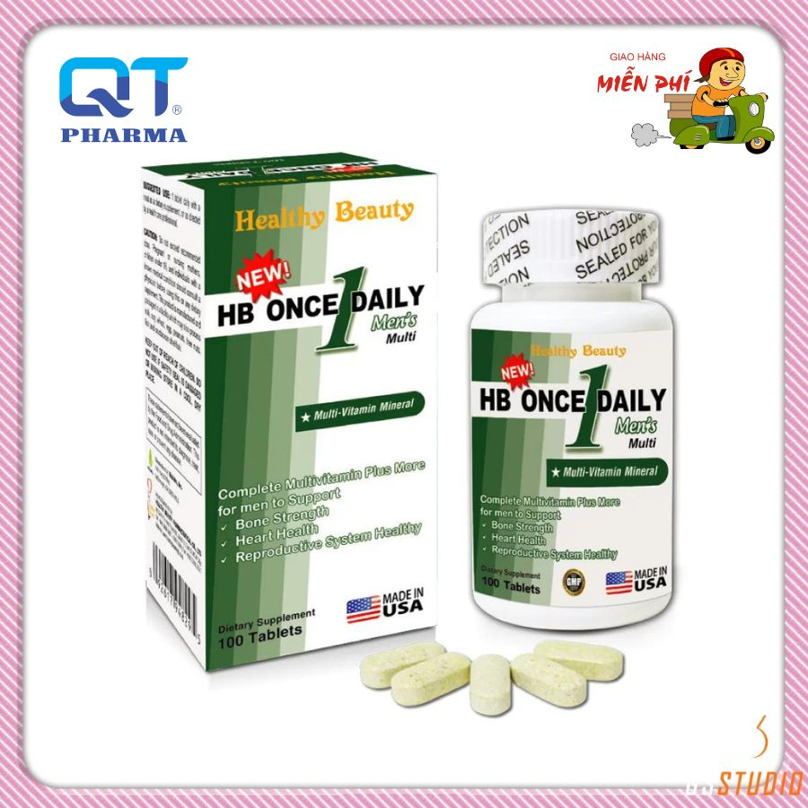 (Chính Hãng) Viên uống bổ sung vitamin và khoáng chất Hb Once Daily Men's Multi Lọ 100 viên - Giúp Tăng cường đề kháng