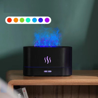 Máy xông tinh dầu ngọn lửa đèn led 7 màu