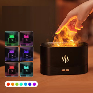 Máy xông tinh dầu ngọn lửa đèn led 7 màu