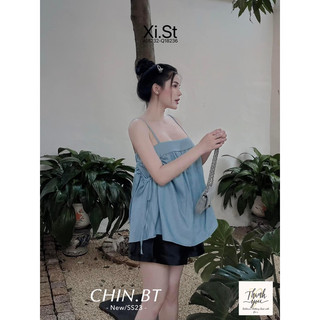Áo 2 dây bò rút eo full màu