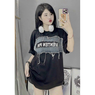Áo Thun Chữ Phối Jean Chữ 60-95kg ( Big Size Huỳnh Ngọc )