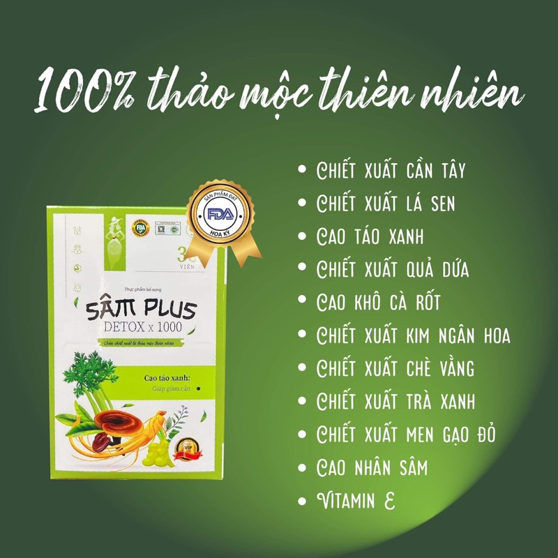 Sâm Plus Detox X1000 chính hãng an toàn