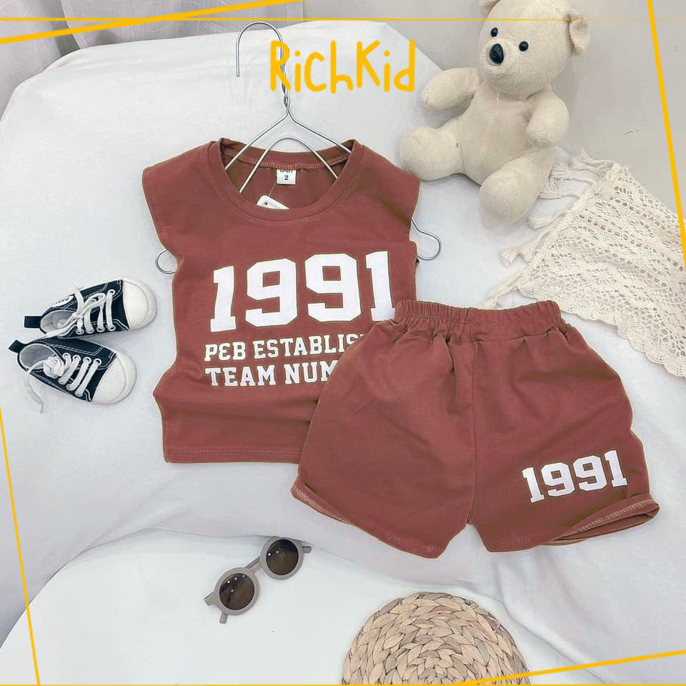 Set bộ quần áo ba lỗ số 1991 RICHKID cho bé trai bé gái