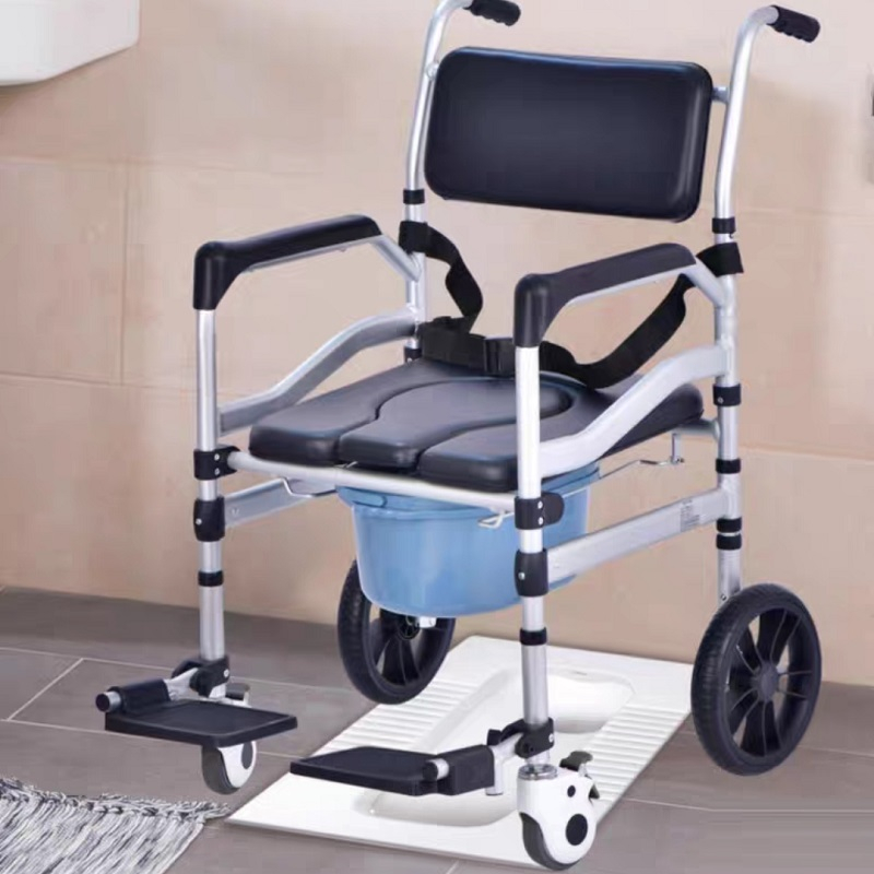 Xe lăn xếp gọn có kèm Bô Vệ Sinh, xe lăn du lịch xách tay phù hợp cho người già, người bệnh