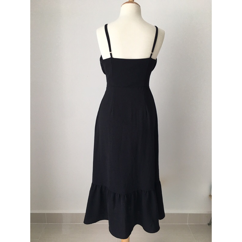 Đầm dây đen vnxk new 100%