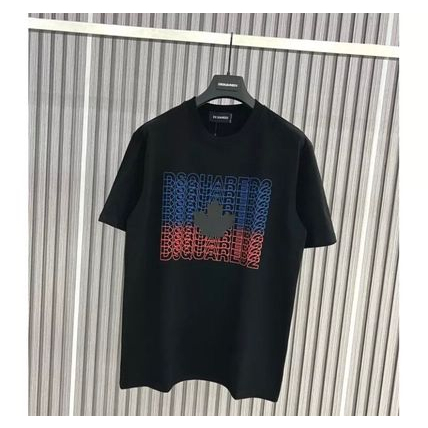 Áo Phông DSQ In Hình Lá Nháy xanh đỏ Chất Cotton -Áo Thun From Dáng Hottrend 2023