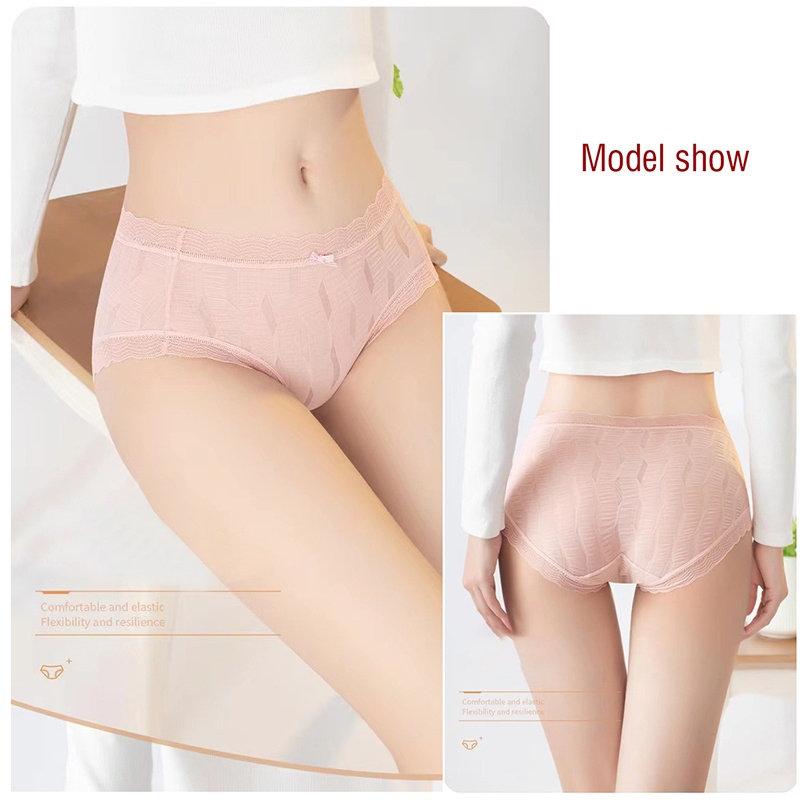 SET 3 QUẦN LÓT SU VIỀN REN ĐÍNH NƠ MÁT LẠNH KHÁNG KHUẨN SEXY LOTNU23