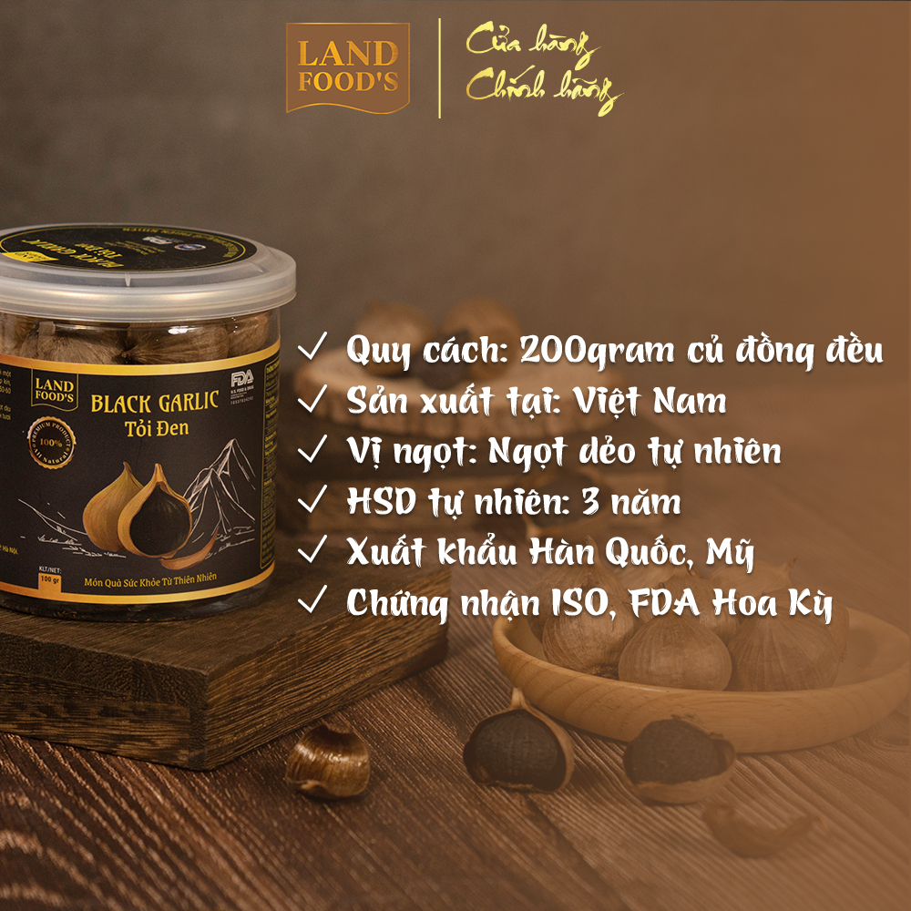 Tỏi Đen Cô Đơn Landfood s - Phòng Ung Thư,Tăng Cường Đề Kháng