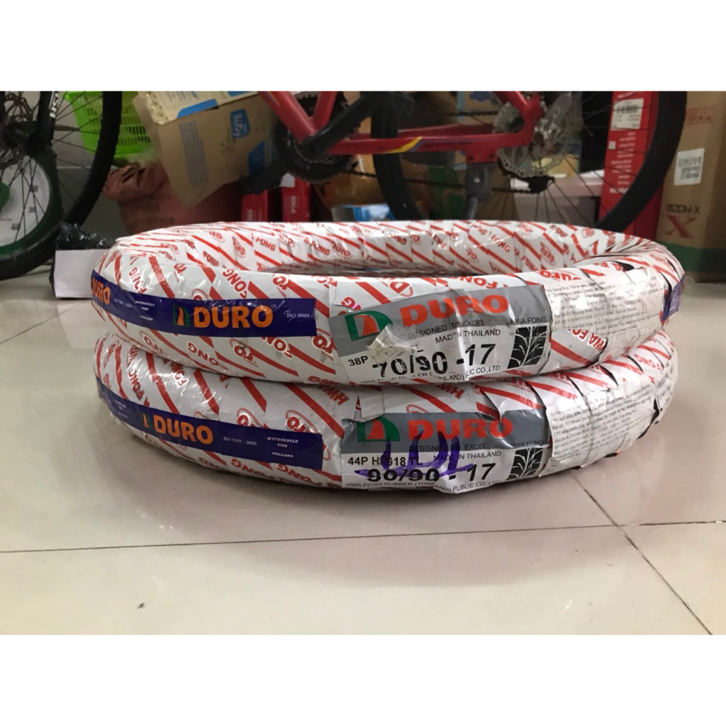 VỎ LỐP DURO THÁI CHÍNH HÃNG KHÔNG RUỘT SĂM 70+80/90-17 RÁP LÊN ZIN THEO BÁNH 1.4 VÀ 1.6 HAY 1.85*17