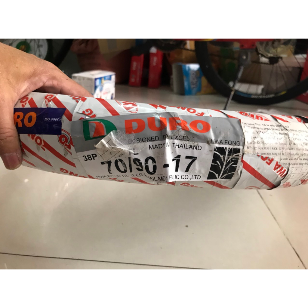 VỎ LỐP DURO THÁI CHÍNH HÃNG KHÔNG RUỘT SĂM 70+80/90-17 RÁP LÊN ZIN THEO BÁNH 1.4 VÀ 1.6 HAY 1.85*17