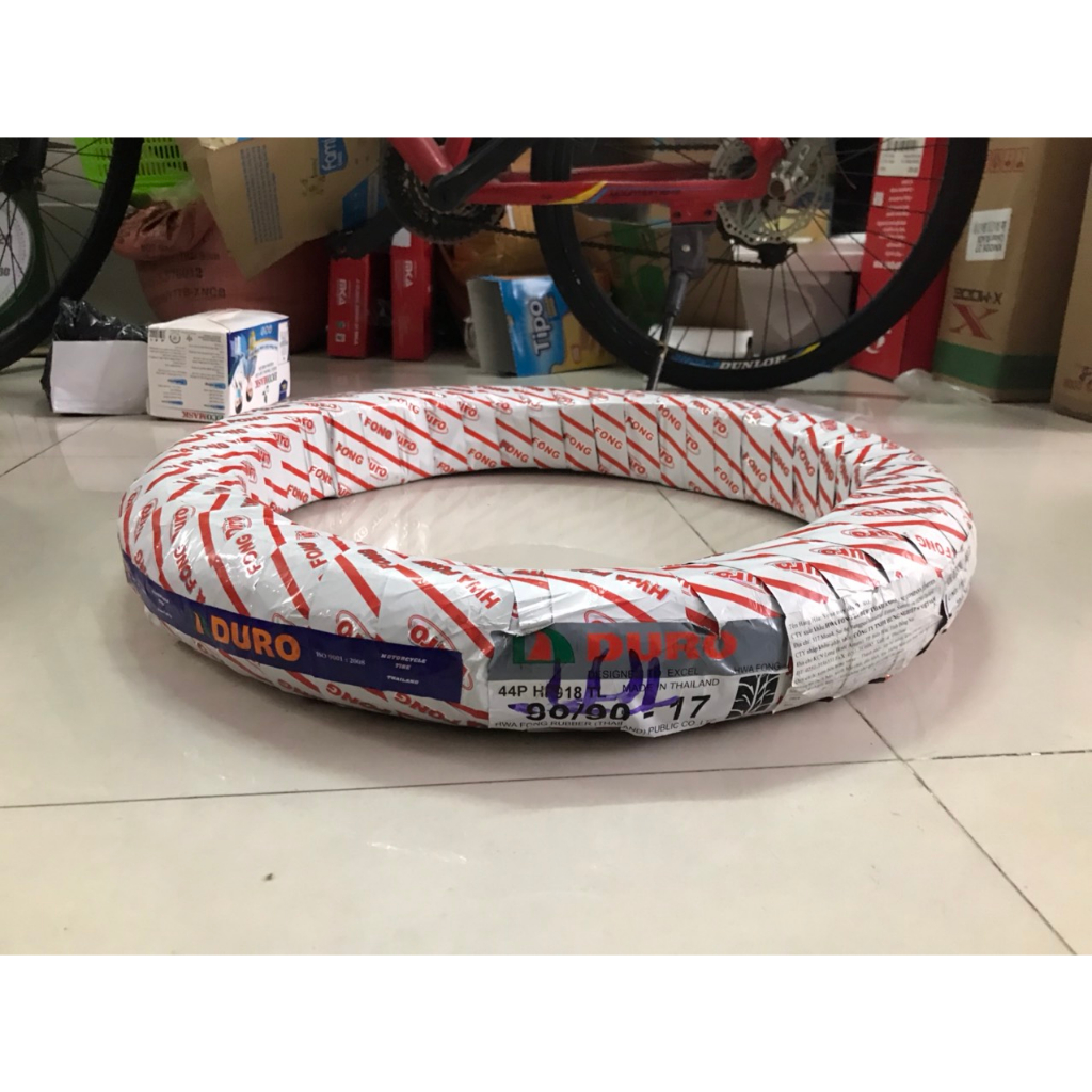 VỎ LỐP DURO THÁI CHÍNH HÃNG KHÔNG RUỘT SĂM 70+80/90-17 RÁP LÊN ZIN THEO BÁNH 1.4 VÀ 1.6 HAY 1.85*17