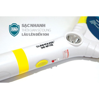 Vợt muỗi SUNHOUSE SHE-MT1702- Tích hợp đèn LED siêu sáng và đèn báo sạc tiện dụng, Nhựa ABS an toàn, chịu va đập