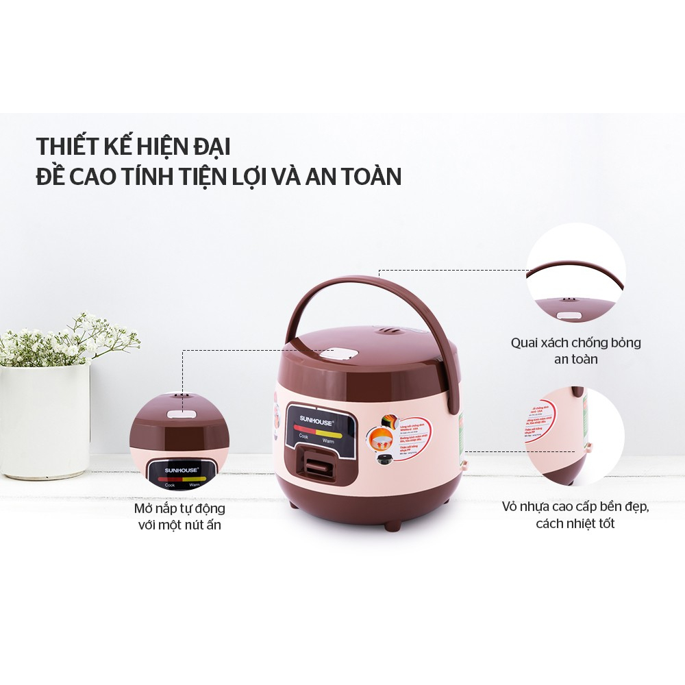 Nồi cơm điện mini SUNHOUSE 1L SHD8208C