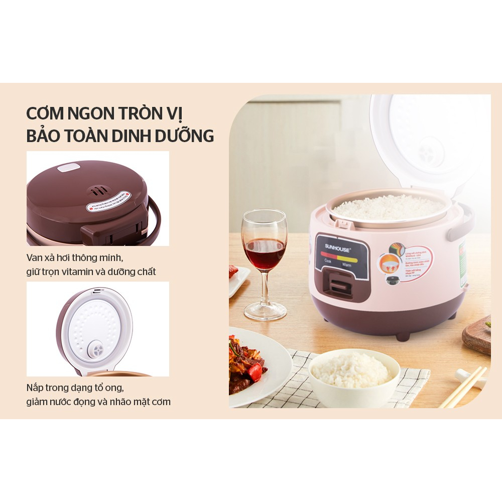 Nồi cơm điện mini SUNHOUSE 1L SHD8208C