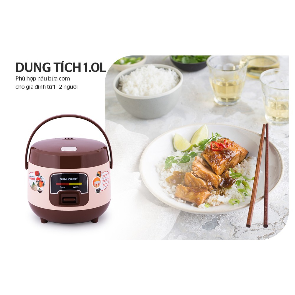 Nồi cơm điện mini SUNHOUSE 1L SHD8208C