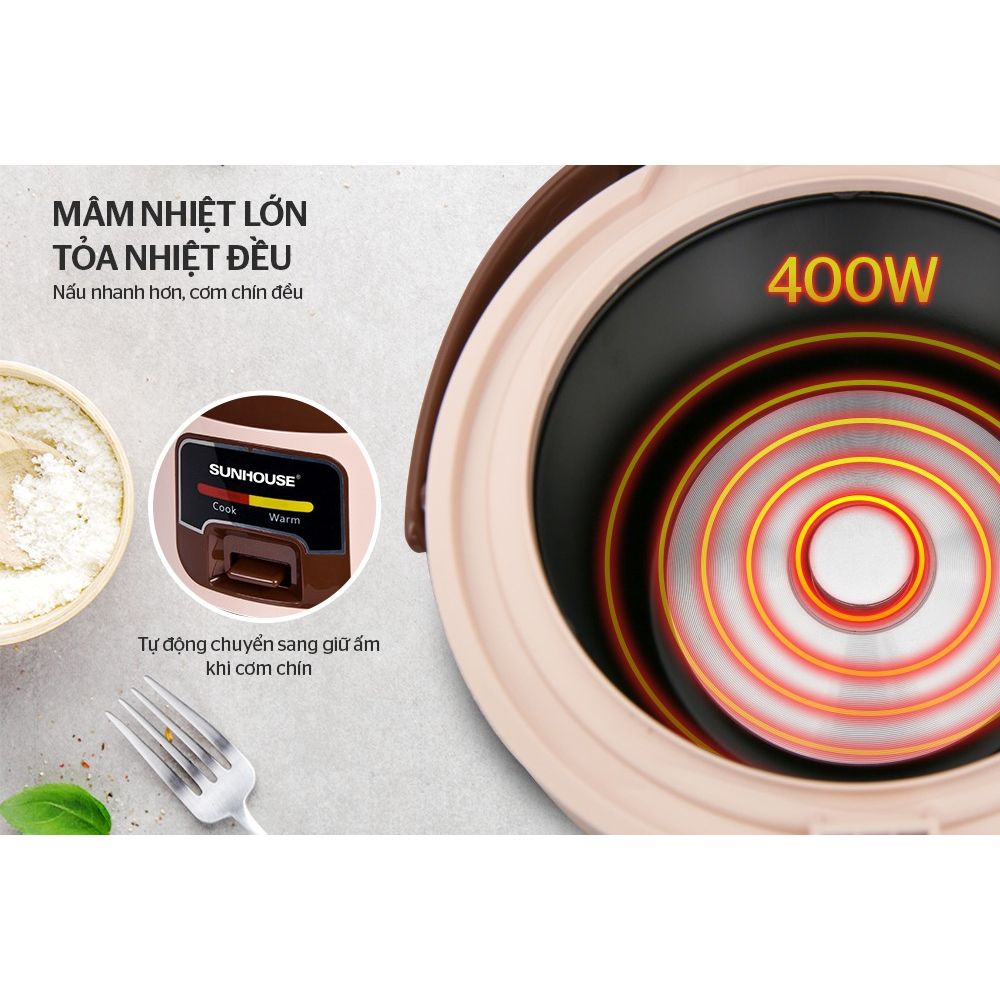 Nồi cơm điện mini SUNHOUSE 1L SHD8208C