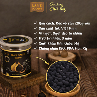 Tỏi Đen Landfood s Bóc Vỏ Sẵn 200g - Tăng Đề Kháng, Ngăn Ngừa Ung Thư.