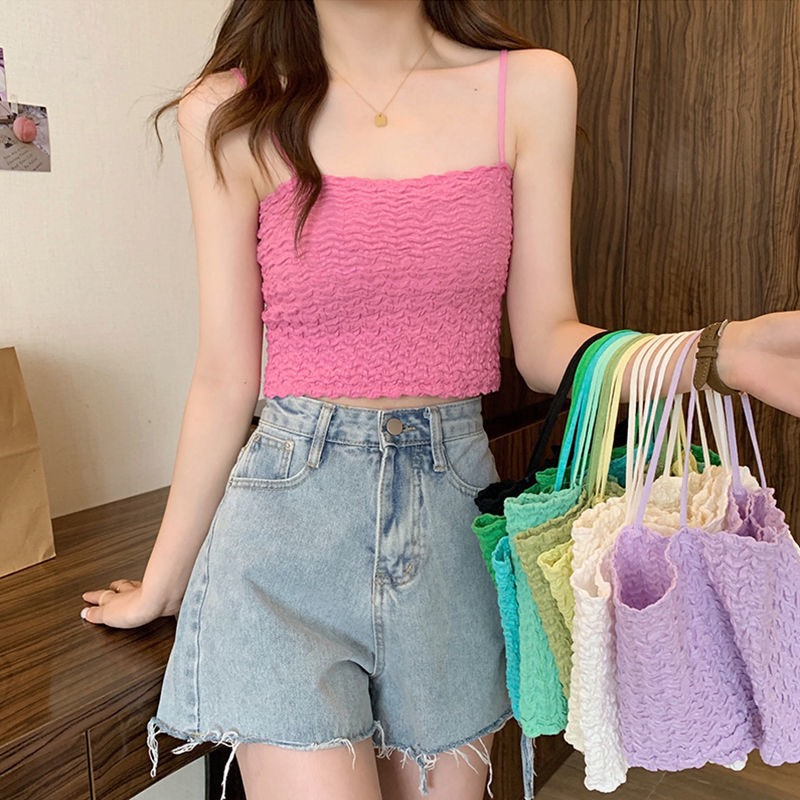 Áo Bra Hai Dây Nữ Xốp Nhún Dáng Lửng Siêu Hot 587 Hot