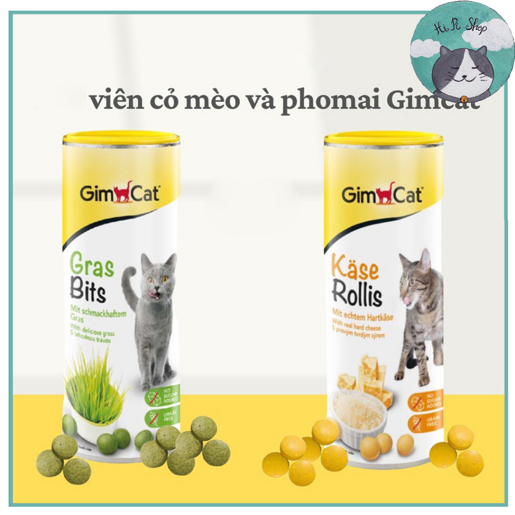 Viên Phô Mai Và Viên Cỏ Mèo Gimcat Dinh Dưỡng Cho Mèo Phát Triển Toàn Diện