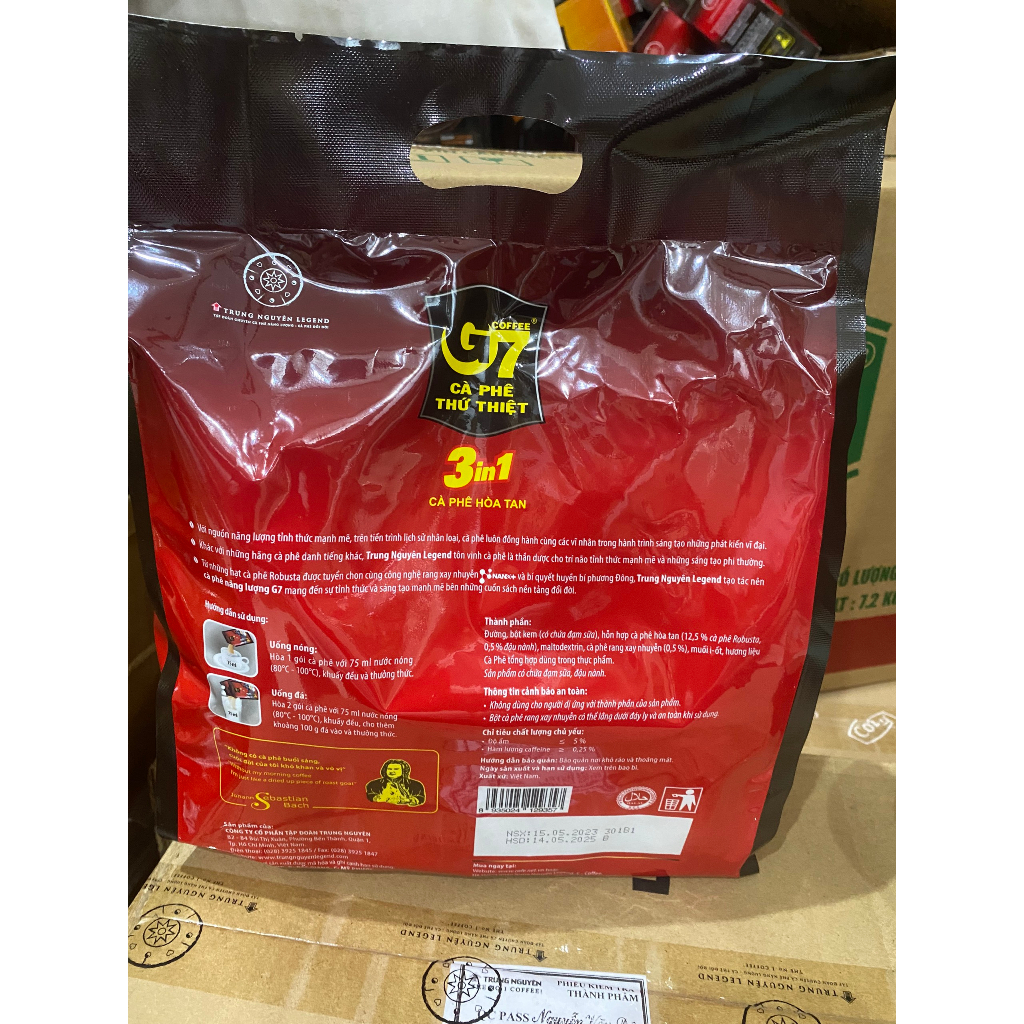 Cà Phê Sữa Hòa Tan G7 3in1 Trung Nguyên - Bịch 50 Gói vuông