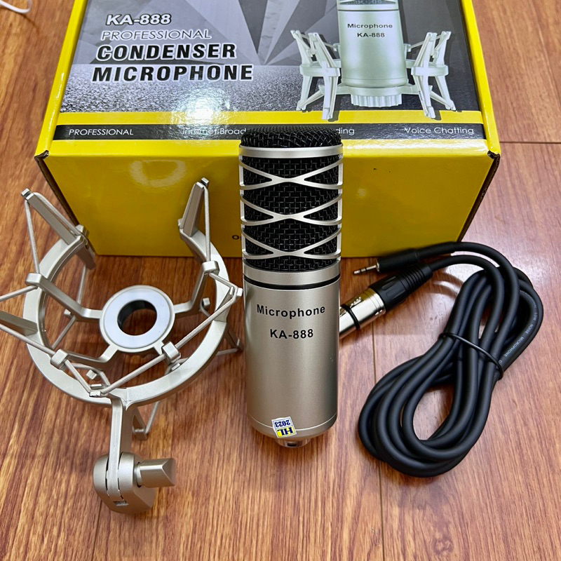 Combo thu âm livestream karaoke mới nhất Micro KA888 Kèm Sound Card K900 đầy đủ phụ kiện tặng tai nhét bảo hành 1 năm