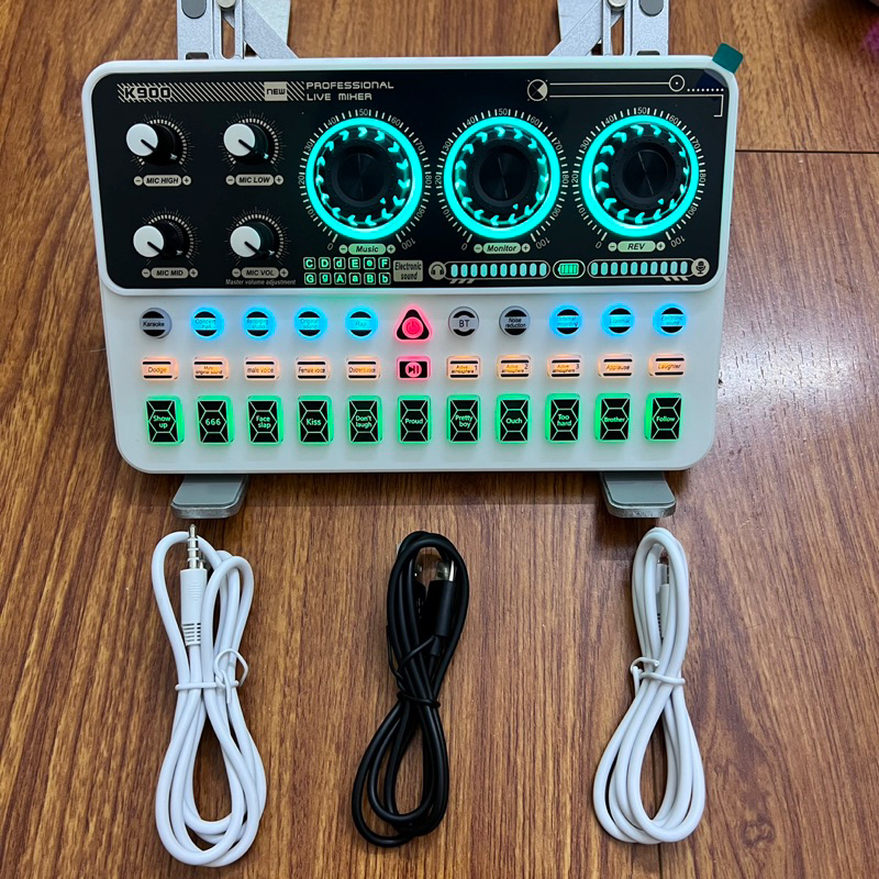 Combo thu âm livestream karaoke mới nhất Micro KA888 Kèm Sound Card K900 đầy đủ phụ kiện tặng tai nhét bảo hành 1 năm