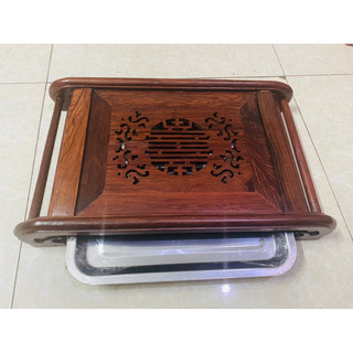 Khay trà cuốn thư gỗ cẩm lai 55x31cm