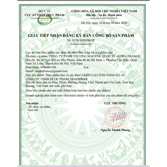 Viên uống LIQUID CALCIUM NANO K2 100 viên giúp xương chắc khỏe