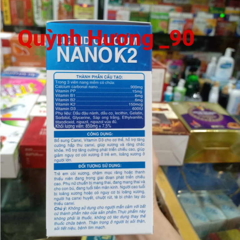 Viên uống LIQUID CALCIUM NANO K2 100 viên giúp xương chắc khỏe