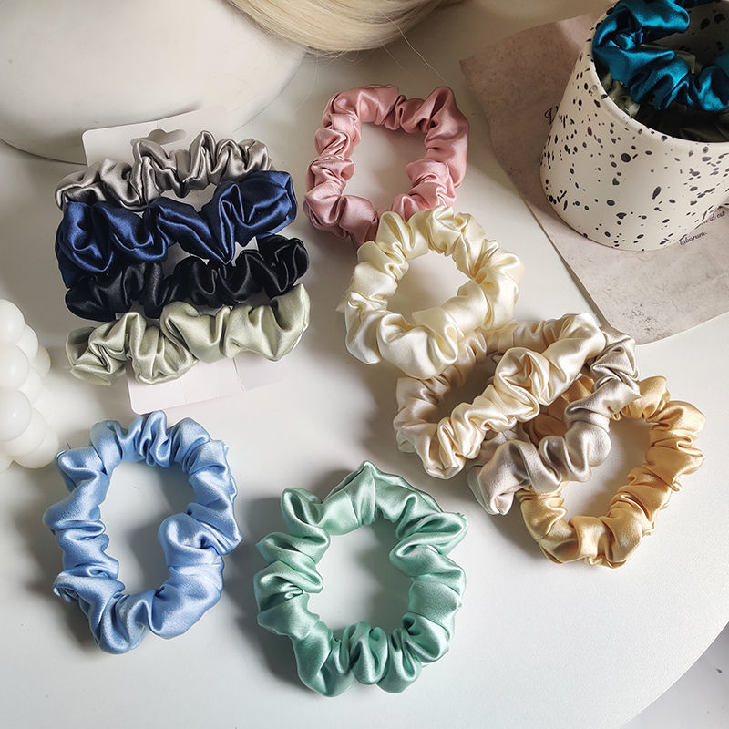 Dây Buộc Tóc Lụa, Cột Tóc Scrunchies Bèo Nhún Dễ Thương Nhiều Màu  SUBICI