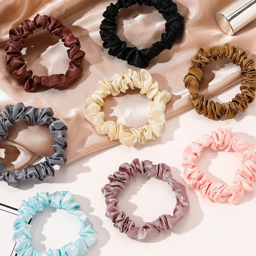 Dây Buộc Tóc Lụa, Cột Tóc Scrunchies Bèo Nhún Dễ Thương Nhiều Màu  SUBICI