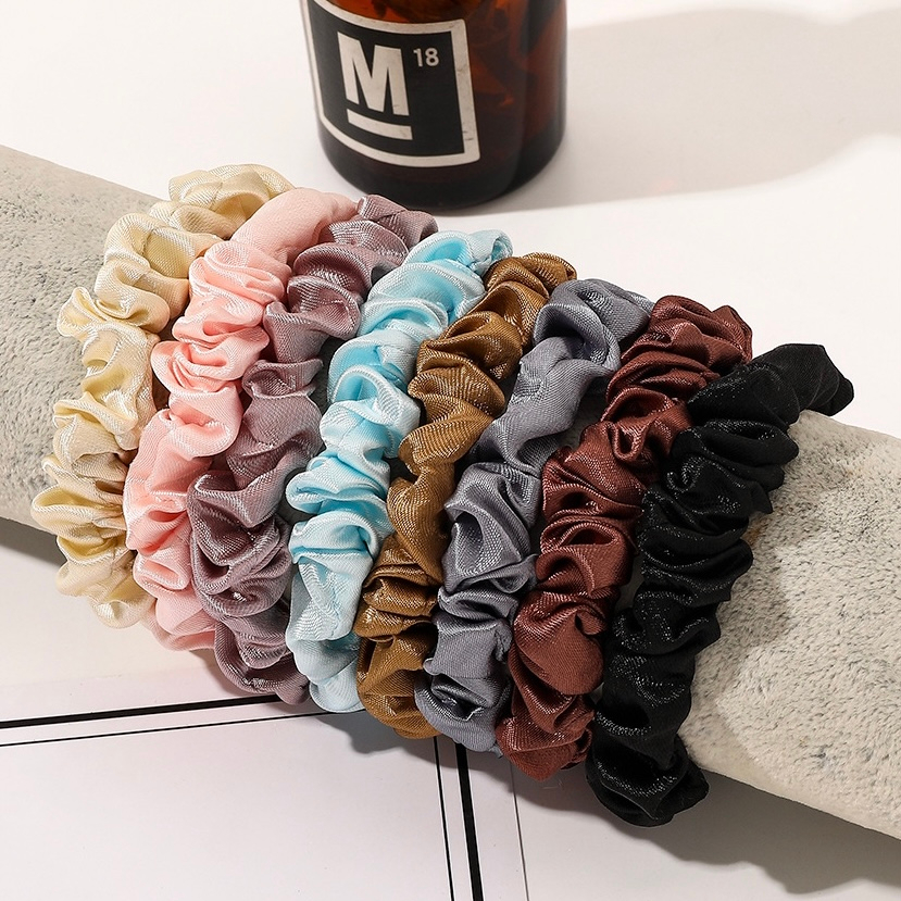 Dây Buộc Tóc Lụa, Cột Tóc Scrunchies Bèo Nhún Dễ Thương Nhiều Màu  SUBICI