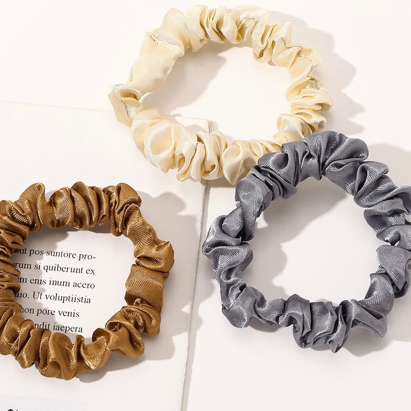 Dây Buộc Tóc Lụa, Cột Tóc Scrunchies Bèo Nhún Dễ Thương Nhiều Màu  SUBICI